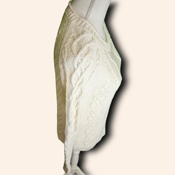 J. Crew Factory ‘Merino Wool Blend Silver Bead Embellished Cable Knit Sweater’ S - Picture 11 of 13